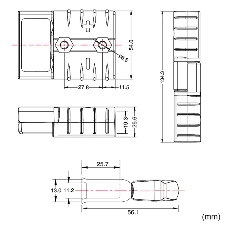 50A 600V 10Pcs Battery Power Connector Quick Connect Plug Jumper Cable Plug Connector For Anderson Connector