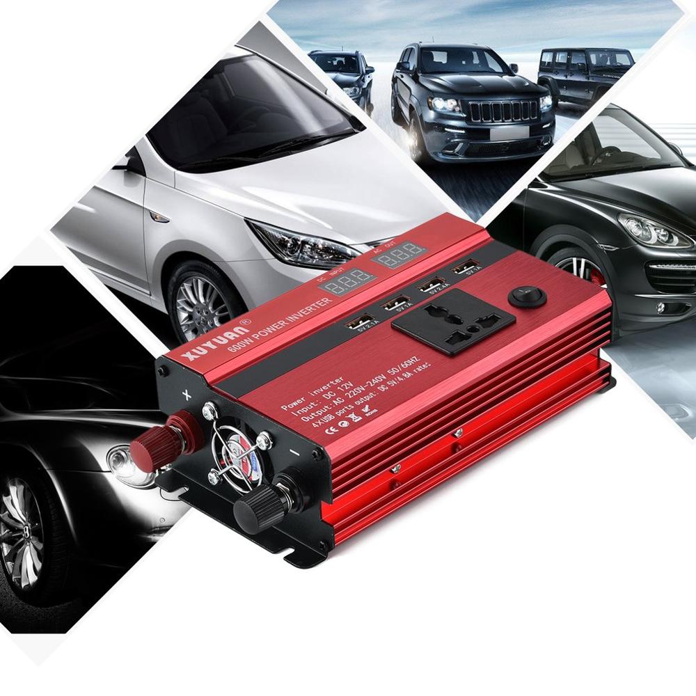 Xuyuan Portable voitures véhicules puissant onduleur chargeur avec LCD écran convertisseur 12V à 220v/600w