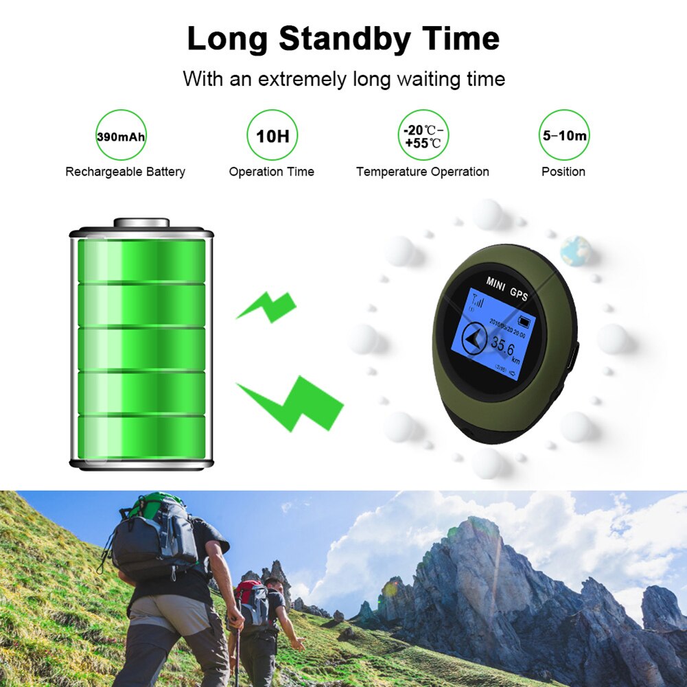 Reizen Usb Oplaadbare Mini Gps Navigatie Locator Outdoor Wandelen Elektronische Kompas Gps Ontvanger Anti-verloren Handheld Finder