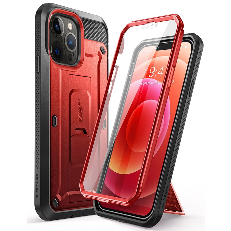 Supcase Voor Iphone 13 Pro Max Case 6.7 &quot;) ub Pro Full-Body Robuuste Holster Cover Met Ingebouwde Screen Protector &amp; Kickstand: Ruddy