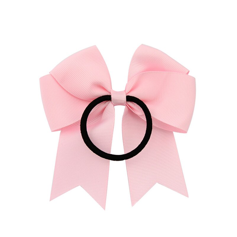 4.5 Inch Girls Cute Solid Cheerleading Bow Women Elastic Hair Bands Ribbon Rope Ponytail Holder Hair Ties Kids Hair Accessories