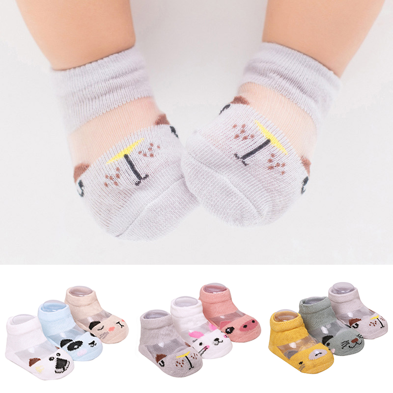 3 paare/satz Sommer Neugeborenen Baby Socken Cartoon Tiere Baby Mädchen Jungen Socken Atmungsaktive Mesh Infant Kleinkind Socken Für Neue Geboren