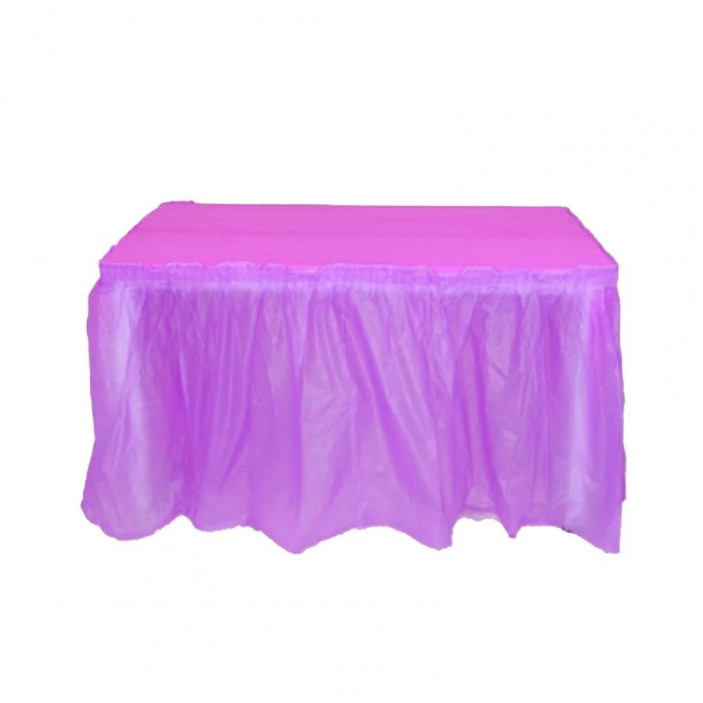 Table Skirt Anti-deform Table Skirt Cover PEVA Convenient High Stickiness Decorative Desk Cover: Purple