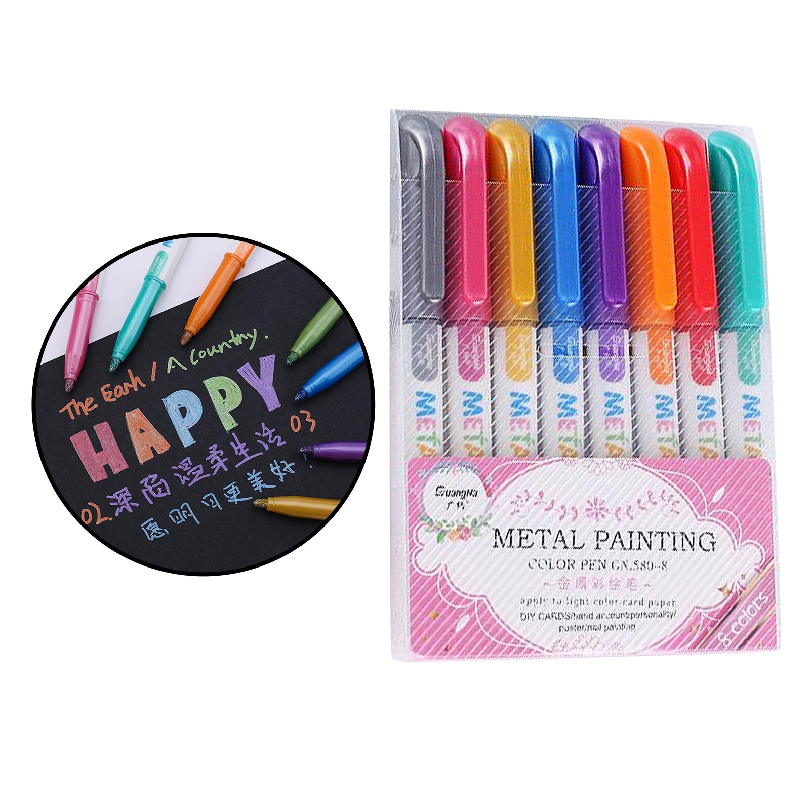 8/12 / 20x Metallic Paints Marker Pens Permanent for Metal Rock Art