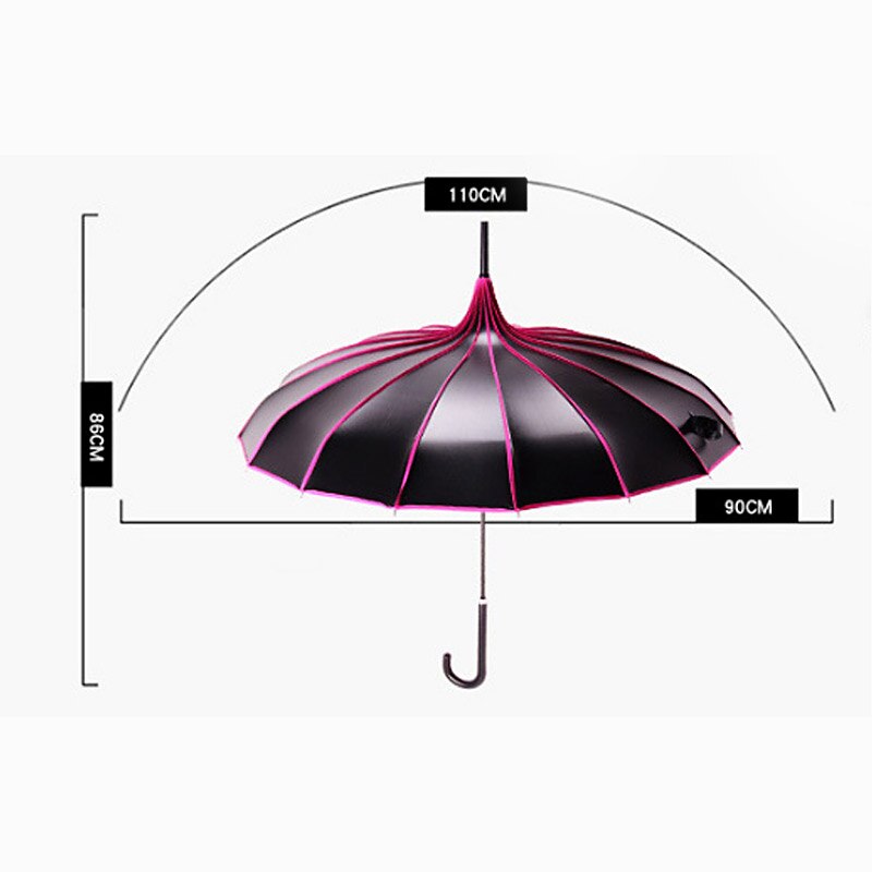 Yesello Lungo manico pagoda Ombrello Uomo Nero Rivestimento Antivento Grande Ombrelli Da Pioggia rosso Antivento Ombrelli Portatili per Le Donne