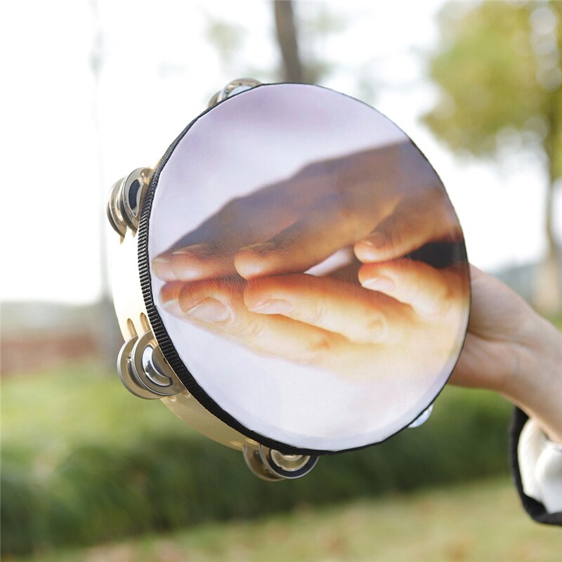 Eight-inch Double-layer Hand Tambourine Orff Hand Bell Education Equipment Musical Instrument