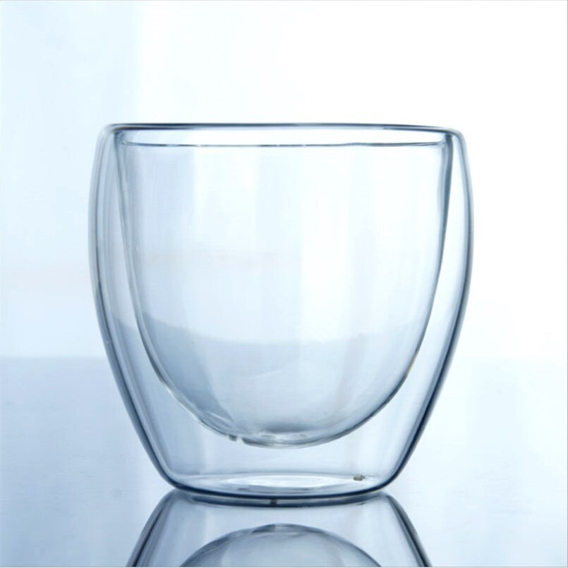 Taza de vidrio de doble capa, vaso de 80ml/150ml/250ml/350ml/450ml, vaso de vidrio de alta resistencia al calor de borosilicato, copa de bebida, vidrio de doble pared, 1 ud.