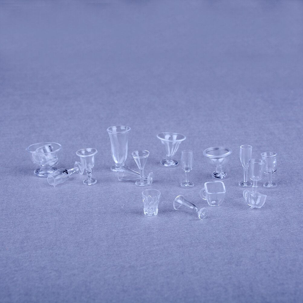 Commercio tutto'ingrosso mini Cibo Bambola Accessori Forma Giocattolo mini Casa Delle Bambole in Miniatura bere Ghiaccio crema tazze impostato Modello Giochi Di Imitazione 17 pz/impostato