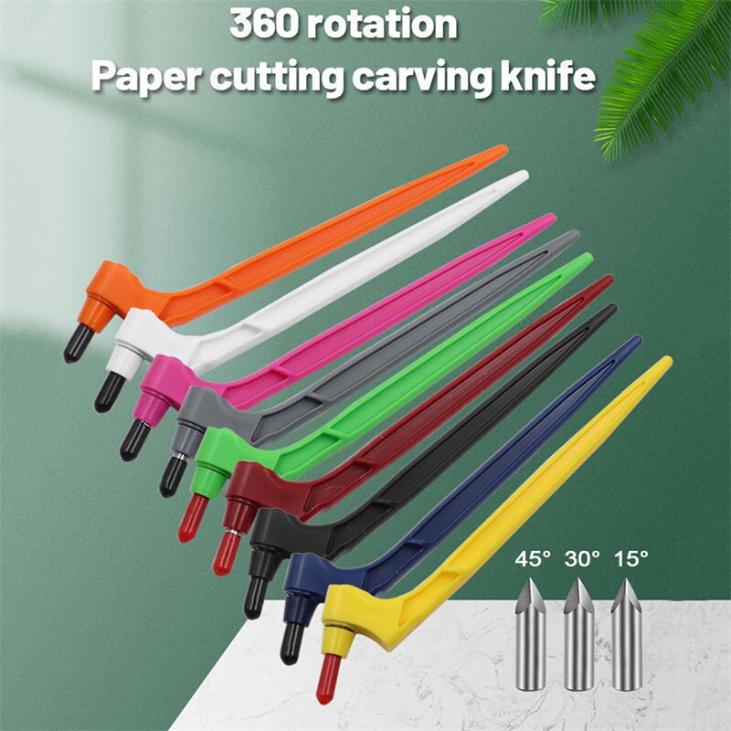 DIY Art Cutting Tool Craft with 360 Steel Rotating Blade Cutter Paper Knife Accessory Wood Sculpture Engraving Cutter