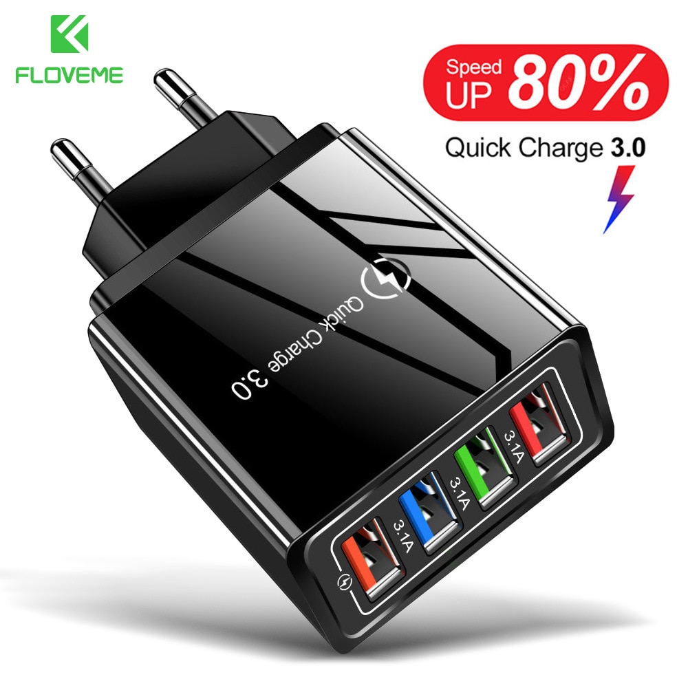 FLOVEME USB Charger Quick Charge 3.0 Fast Charger for Samsung Xiaomi Huawei Tablet Portable Wall Mobile Phone Charger Adapter