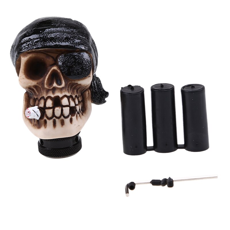 Universal Manual Gear Shift Knob Skull Pirate Pilot Series Gear Stick Shifter Replacements Car Accessories: Black Pirate