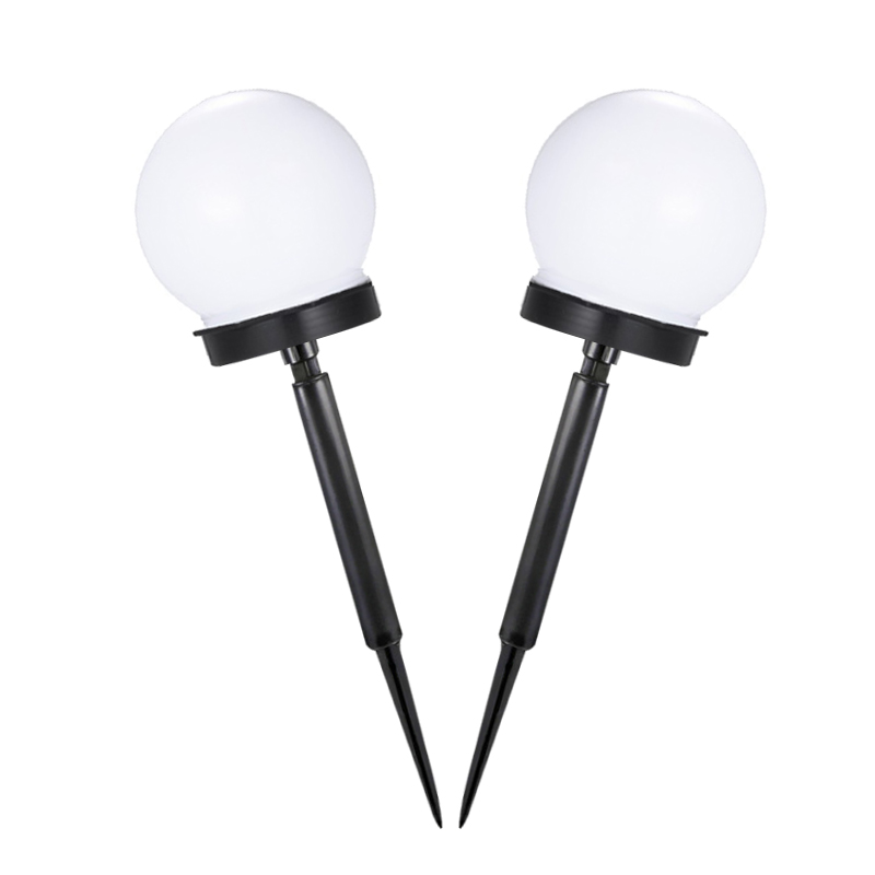 2 Pcs LED Solar Ball Lamp Garden Ball Lamps with Ground Spike for Outdoor Patio Lawn LB88