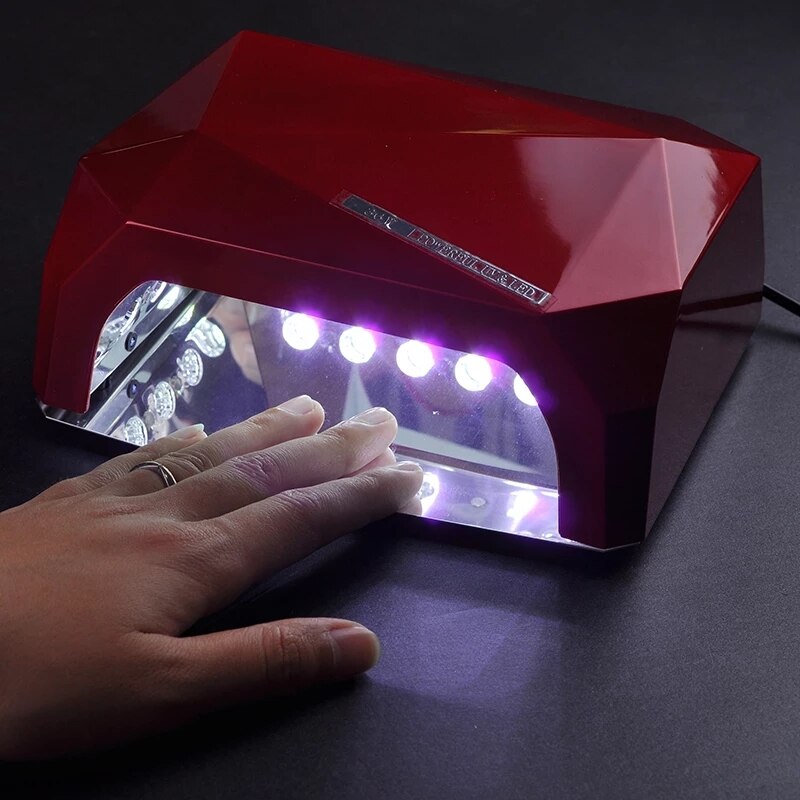 Auto Sensor 36 W UV Lamp Nail Droger Diamant Vorm CCFL Licht Gel Curing LED UV Lampen Drogen Voor UV Gel Polish Nail Art Gereedschap: Red