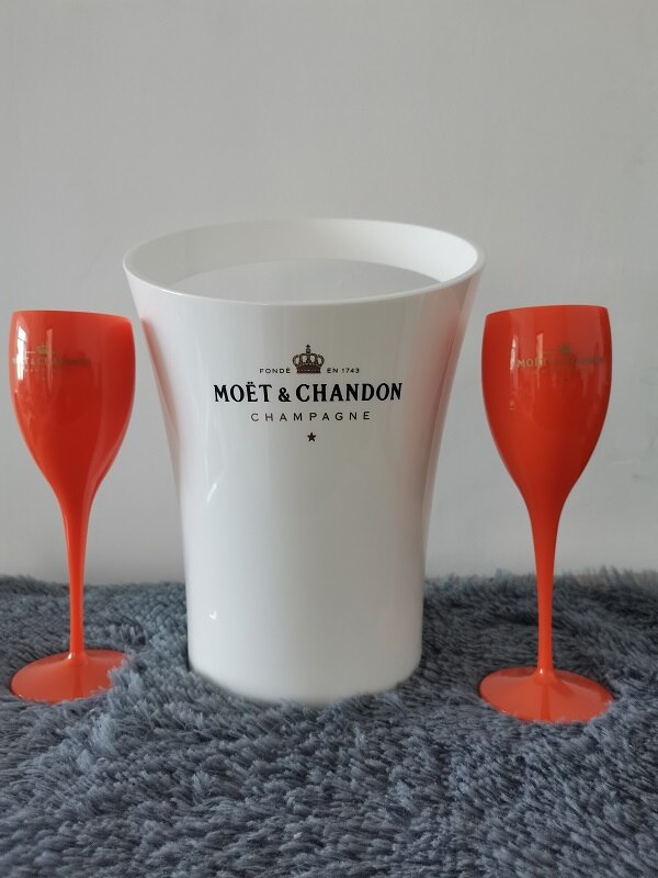 Glas champagner Cocktail plasticwine schrank galvanik kunststoff wein glas weiß acryl champagner eimer 2Tassen1 eis eimer: 378