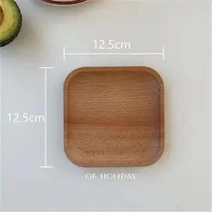 Wooden Bamboo Serving Tray Tea Cup Saucer Trays Fruit Plate Storage Pallet Plate Decoration Food Rectangular Plate Holder Mat: c