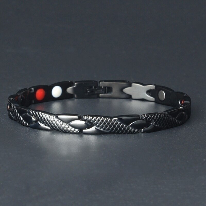 Magnetic Therapy Bracelet 3-in-1 Weight Loss Improve Sleep Adjusting Titanium Steel for Women Men: 13