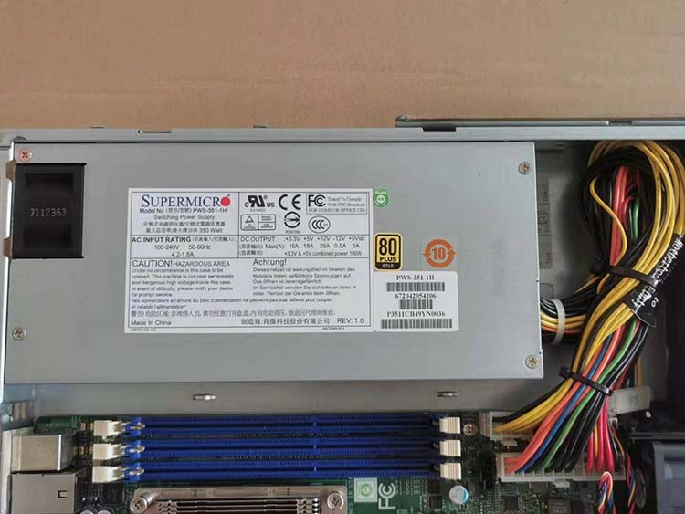 Supermicro pws -351-1h 1u server power plus 350w