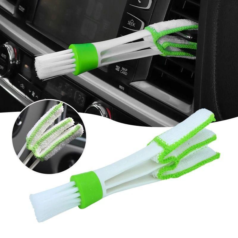 1 Uds. Cepillo de ventilación de aire acondicionado de coche, cepillo limpiador de rejilla de microfibra para coche, accesorios para automóvil, cepillo para polvo para panel de instrumentos