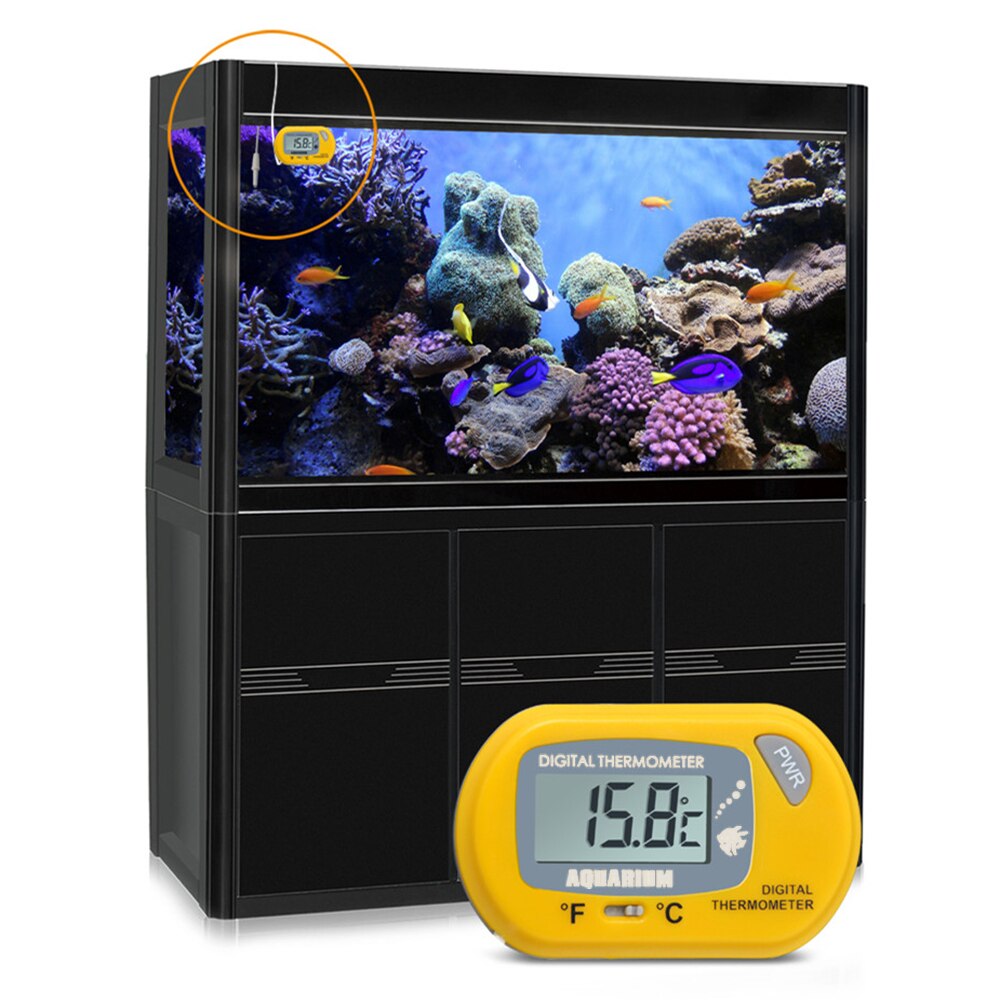 Thermometer Digital Temperature Meter LCD Reptile Aquarium Suckers Waterproof