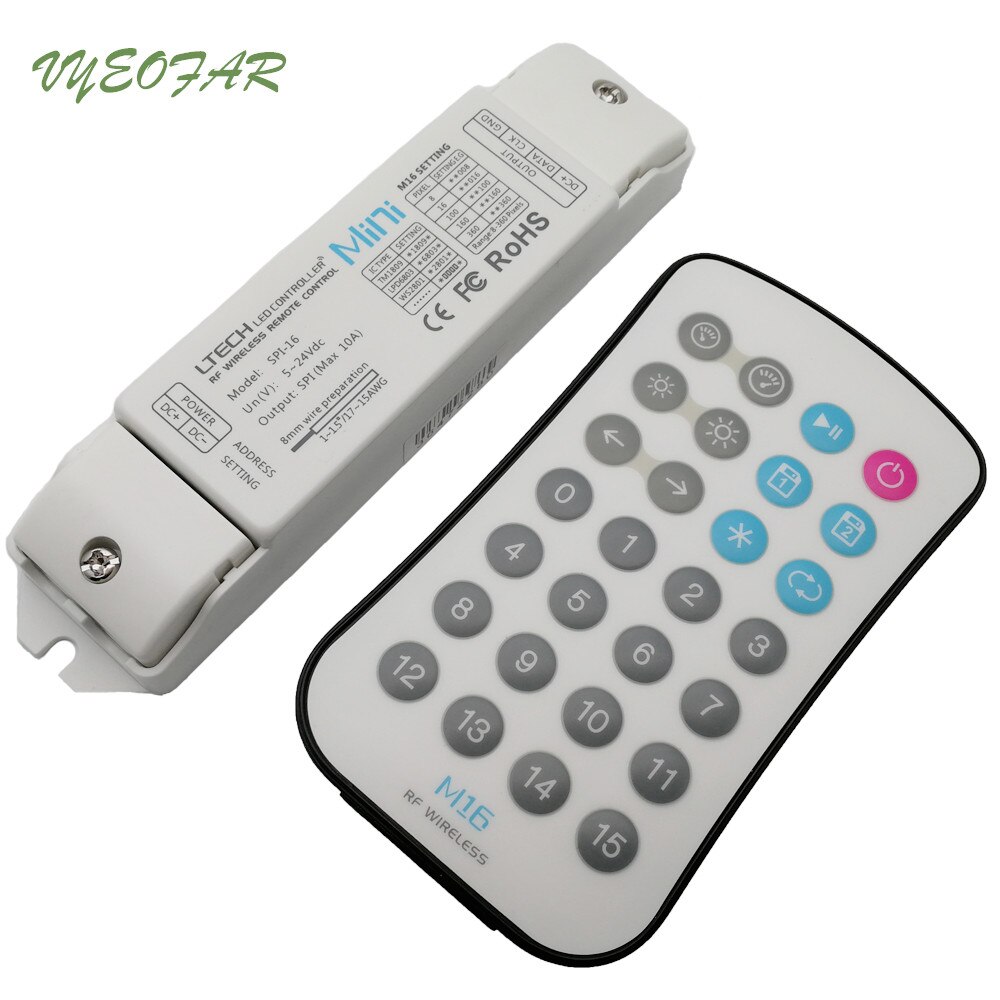 SPI-16+M16 LED SPI controller Dream Magic Pixel Controller RF Remote ws2812/2811/2801,TLS3001,LPD6803,9813 Driving IC