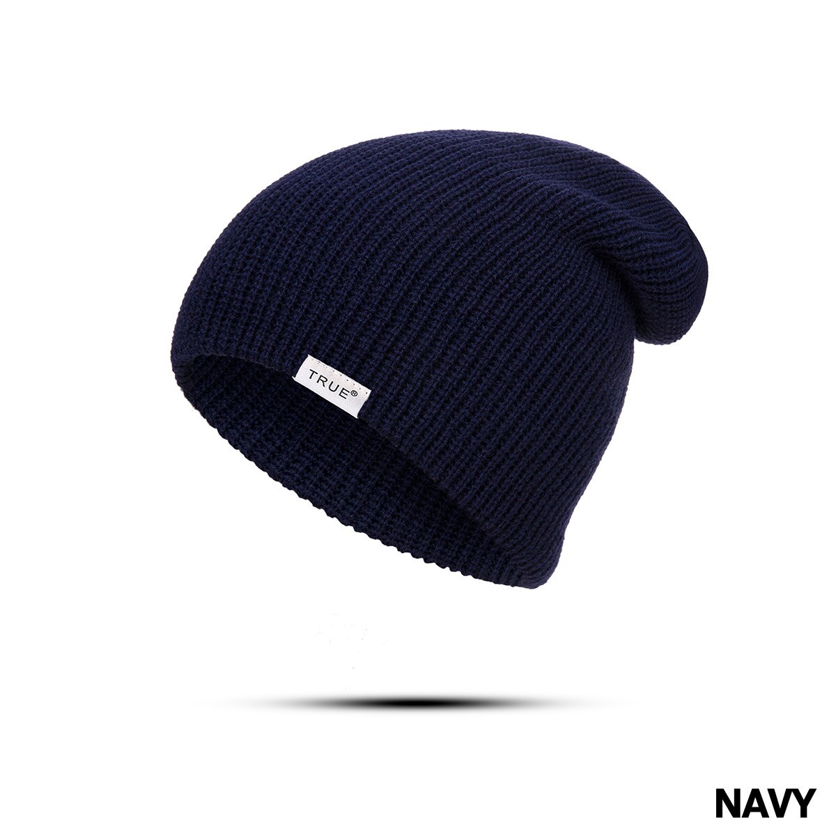 Urdiamond dames winter muts heren gebreide zachte muts effen kleur skullies mutsen warme jongens meisjes mutsen letter muts gorro: Marine