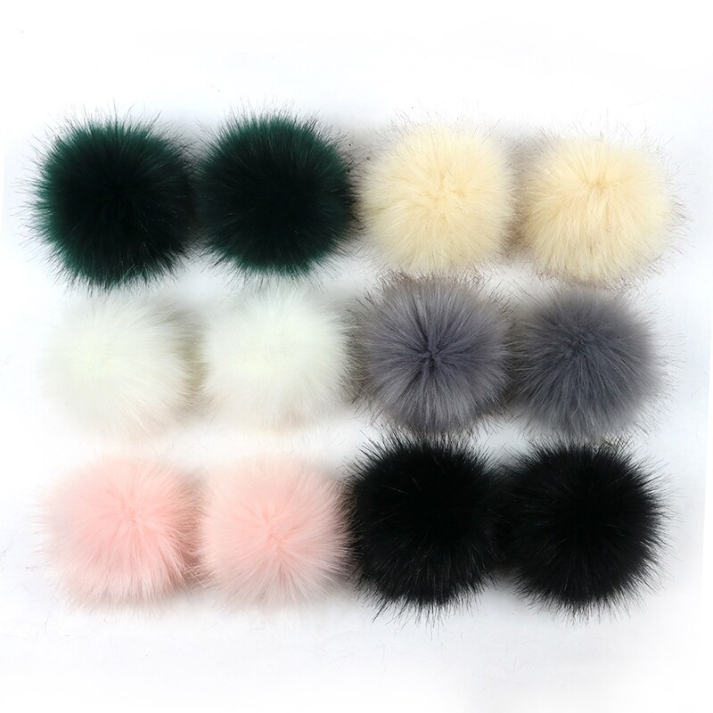 12Pcs 8Cm Diy Winter Faux Fur Ball Pompom Vrouwen Auto Tas Sleutelhanger Sleutelhanger Elastische Diy Sleutelhanger Konijn haarwortel Zakken Hoed Decor: 8