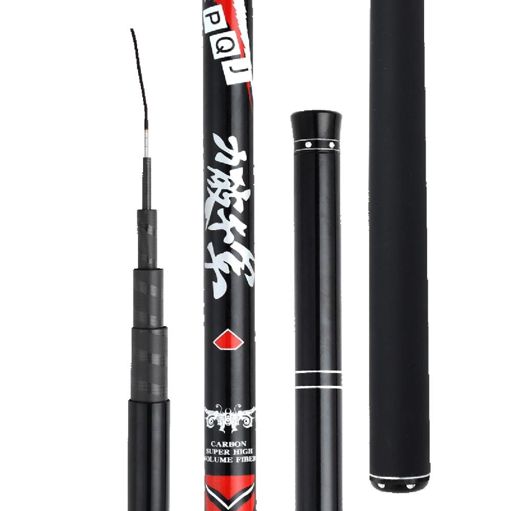 Canne à pêche télescopique Super légère et dure en Fiber de carbone, pour pêche en ruisseau, 3.6m/4.5m/5.4m/6.3m/7.2m,: 3,9 m