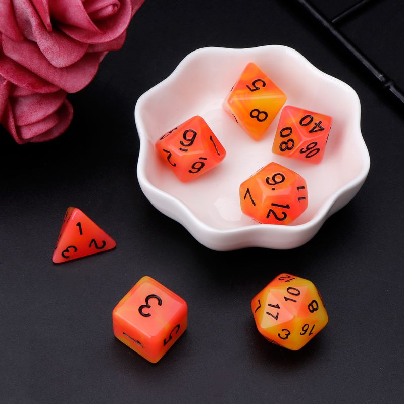 7 Stks/set Lichtgevende Polyhedral Zijdige Dobbelstenen D4 D6 D8 D10 D12 D20 Set Voor Rpg Poly Game