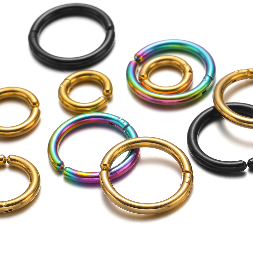 6 uds. De acero inoxidable sin agujero, pendientes con Clip, aros sin perforación, pendientes para mujeres y hombres, pendientes Piercing, joyería