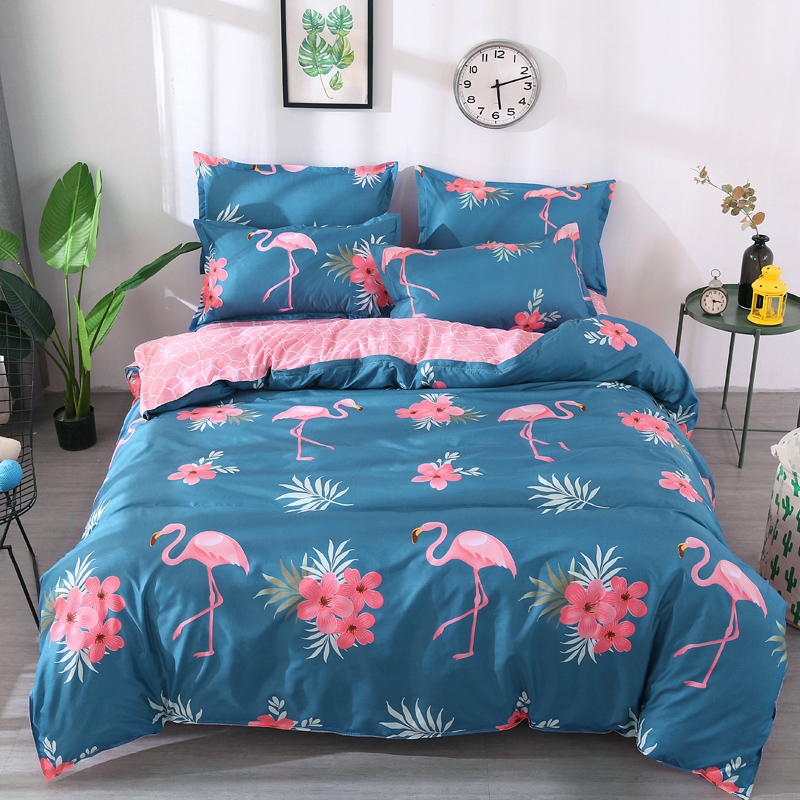 Flamingo Bedding Set 2pcs /3pcs/4pcs Duvet Cover Set 1 Quilt Cover+1 Flat Sheet +1/2Pillowcases Twin Full Queen King