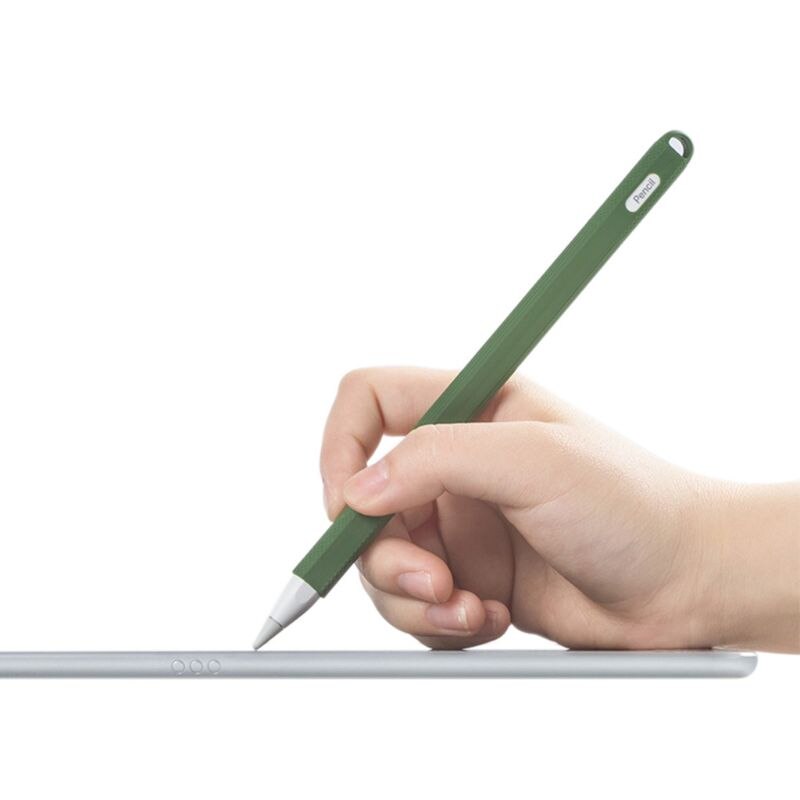 Tablet touch stylus pen beskyttende dæksel taske blød silikone tip hætte ærme skridsikker til æbleblyant 2: Myntegrøn
