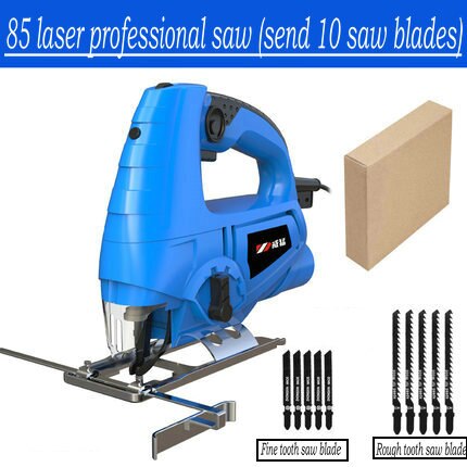 550W Electric Jigsaw Woodworking Electric Jigsaw Metallic Timber Plasterboard Cutting Tool, 10 Saw Blades: 85 laser saw