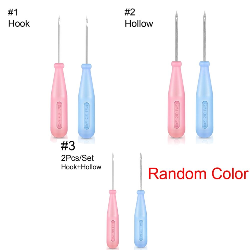 1PC Steel Stitcher Sewing Awl Shoes Bags Hole Hook DIY Handmade Leather Tool Plastic Handle Cone Needle Shoe Repair Needles