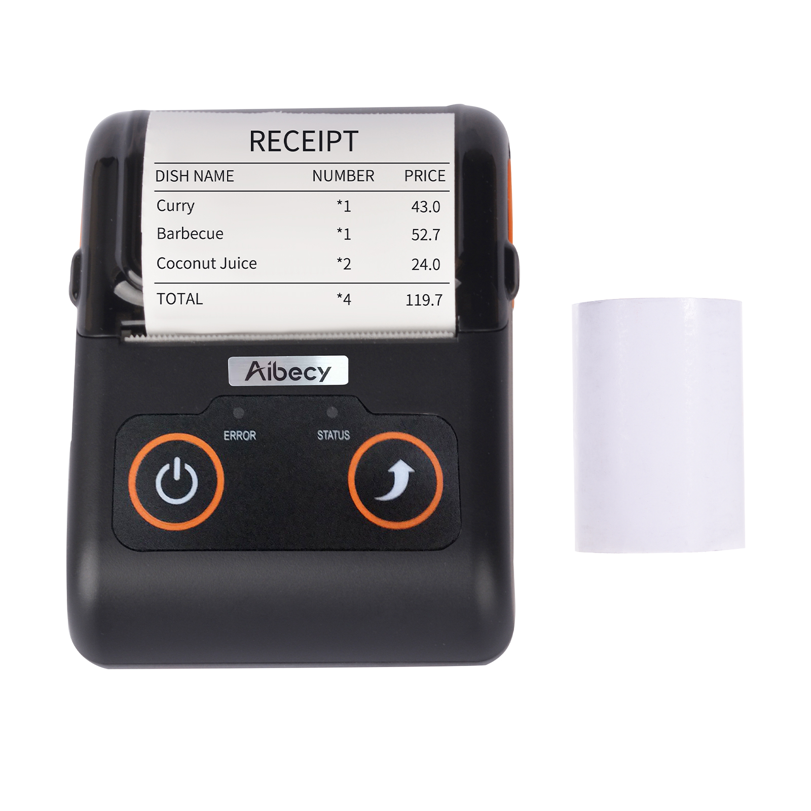 Aibecy Receipt Printer 58MM Thermal Printer Mobile POS Printer USB BT ESC/POS Command Compatible with Windows Android iOS