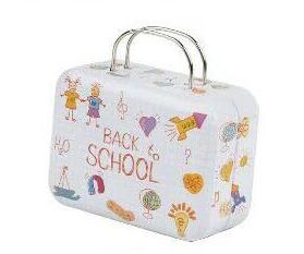 1Pc 7.5*5.5*3.5cm Europe Style Vintage Suitcase Shape Candy Storage Box Wedding Favor Tin Box Sundries Organizer Container