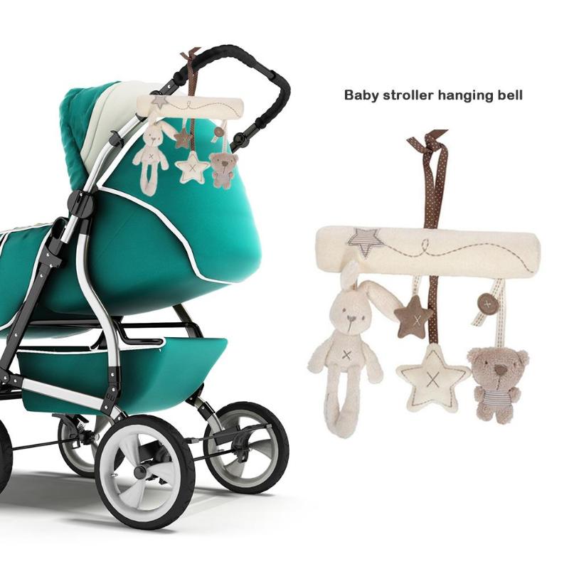 Baby Kinderwagen Hängen Glocke Krippe Spielzeug Baby Rasseln Weiche Nette Kaninchen Bär Form Mit Sicherheit Spiegel Songs Spielen Box Neue