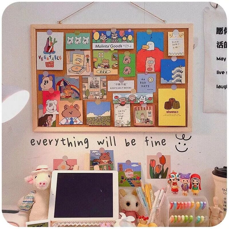 Kawaii Zachte Houten Brief Message Board Decoratieve Postkaart Foto Muur Kurk Boord Memo Papier Achtergrond Board Briefpapier