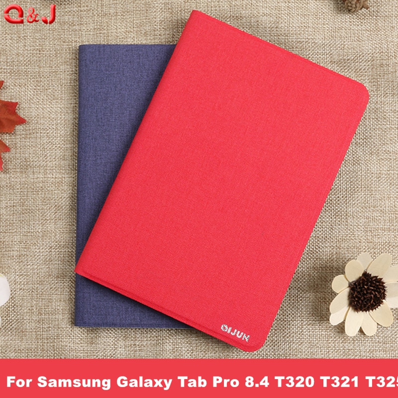 Voor Samsung Galaxy Tab Pro 8.4 T320 T321 T325 PU Leather Flip Cover Back Cover Soft Luxe Faux case