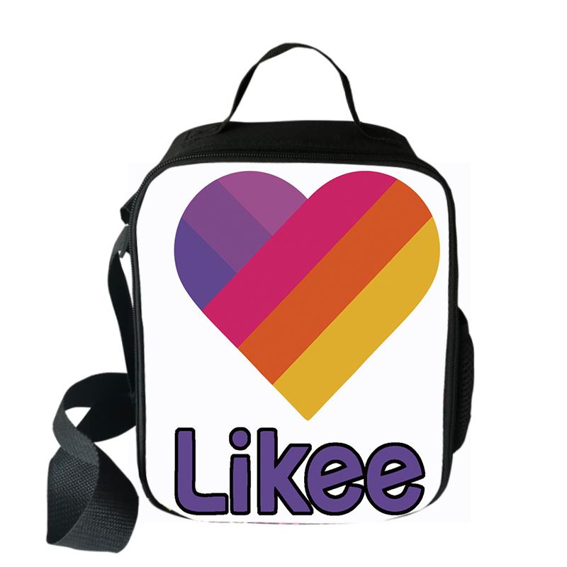 Likee Video App Cooler Lunch Bag Cartoon Girls Portable Thermal Food Picnic Bags for School Kids Boys Lunch Box Tote: 010