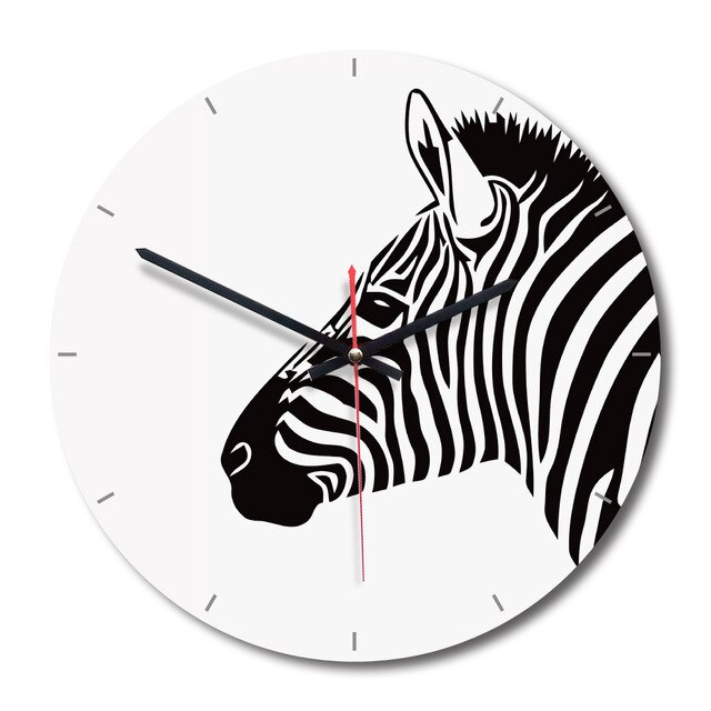 Cartoon Wall Clock Watch Clock DIY Cute Zebra Acrylic Cartoion Wall Clock Mirror Sticker Home Decoration Living Bedroom: B