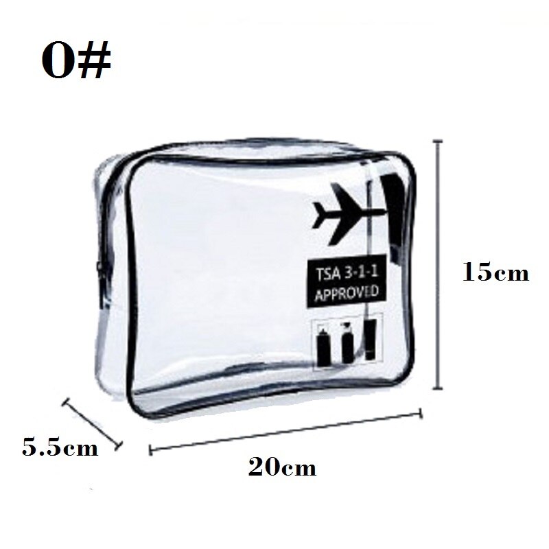 Sac cosmétique Transparent variétés tailles fille sacs de maquillage poche à glissière claire; grand, moyen, petit, Mini; cercle, carré,: O