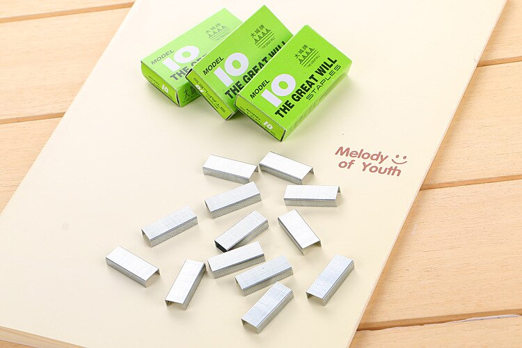 5PC approvisionnement petite agrafe 10 # agrafeuse fournitures de bureau avec agrafeuse de petite taille