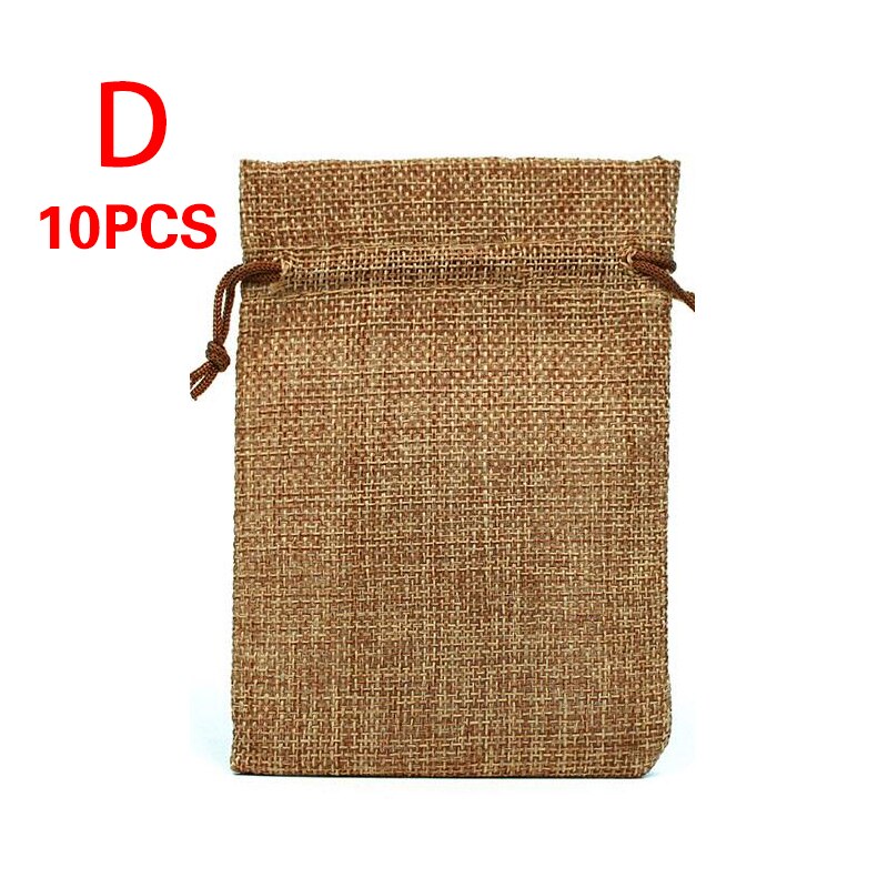 10Pcs Linnen Trekkoord Tassen Bundel Pocket Katoen Opbergzakken Voor Christmas Verpakking Tassen Linnen Trekkoord Zak Decoratie: 8X10cm / 04