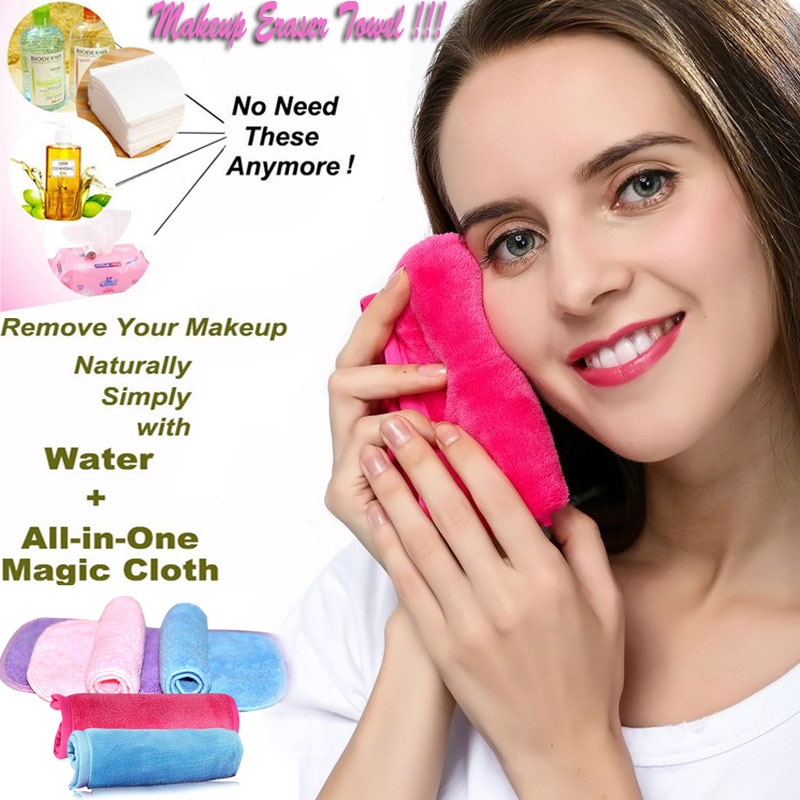 40*17 Cm Microfiber Make-Up Remover Herbruikbare Make-Up Gum Handdoek Remover Doekjes Geen Behoefte Reinigingsolie