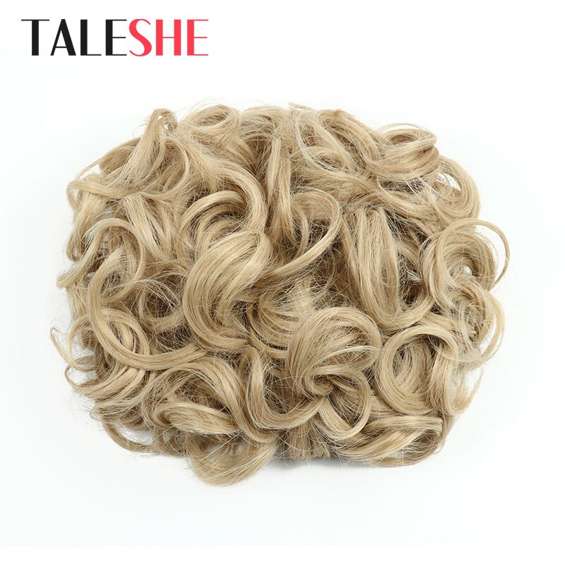 Large Comb Clip In Curly Synthetic Hair Pieces Chignon Updo Cover Extension Hair Bun Retro Style Women's Wedding Hairpiece