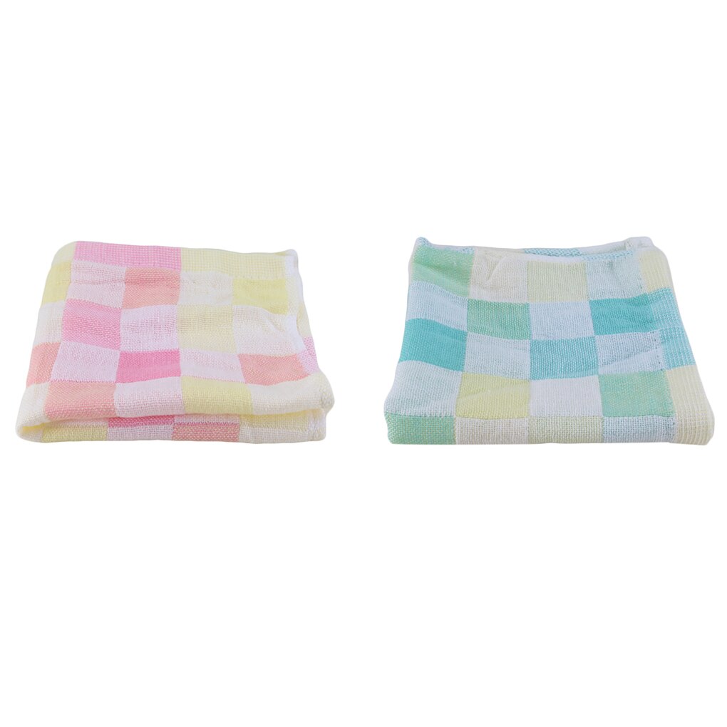 26x26cm Square Towels Cotton gauze Plaid Towel Kids Bibs Daily Use Hand Face Towels for Kids