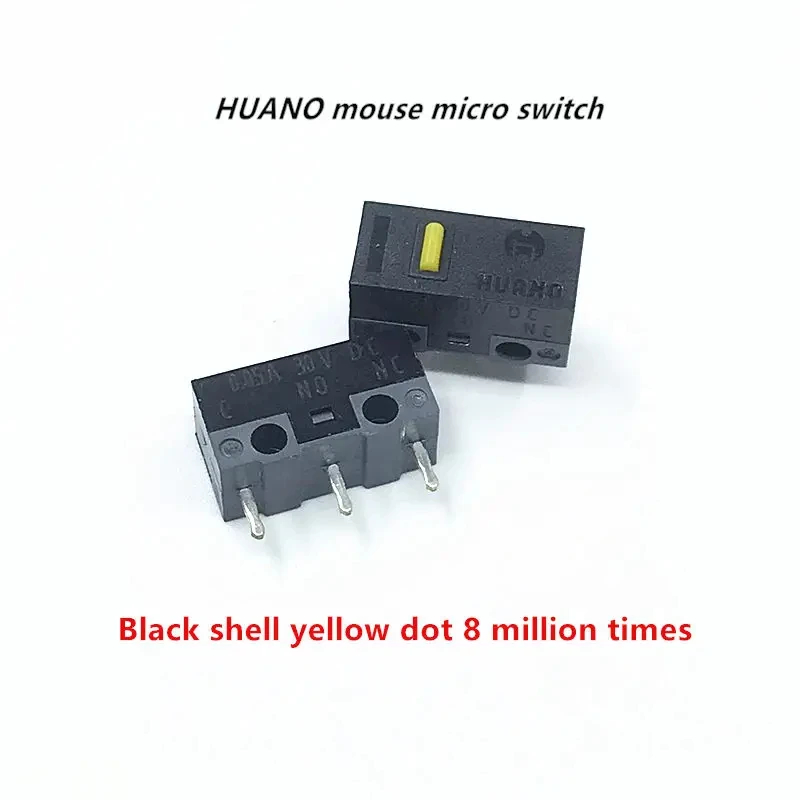 1Pcs Authentic HUANO mouse micro switch button white yellow blue pink green dot blue shell white dot General 3-pin switch: GRAY