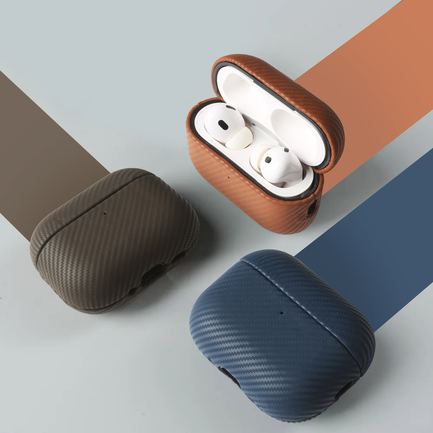 Echtes Lederetui für AirPods 4 Hüllen, handgefertigte kabellose Bluetooth-Kopfhörer-Schutzhülle für AirPods Pro 3 Pro 2