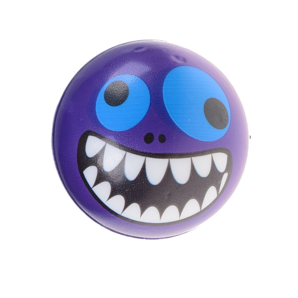 1PCS 6.3cm Exercise PU Rubber Toy Balls Face Print Sponge Foam Ball Stress Ball Relief Toy Hand Grips Muscle Training