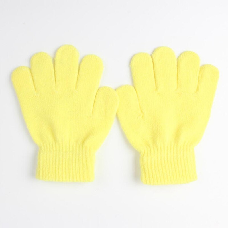 Bebê infantil inverno quente luvas de malha cor sólida menina menino elástico dedo cheio moda crianças luvas de esqui presentes: YW